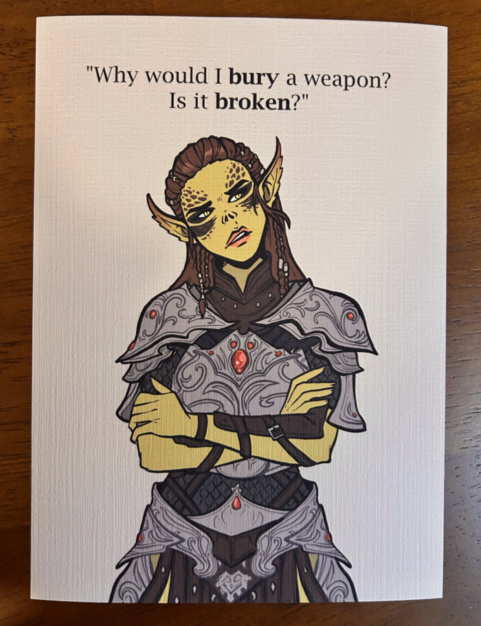 Baldur's Gate 3 - Lae'zel Quote Print