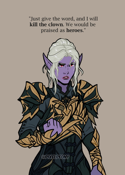 Baldur's Gate 3 - Minthara Quote Print